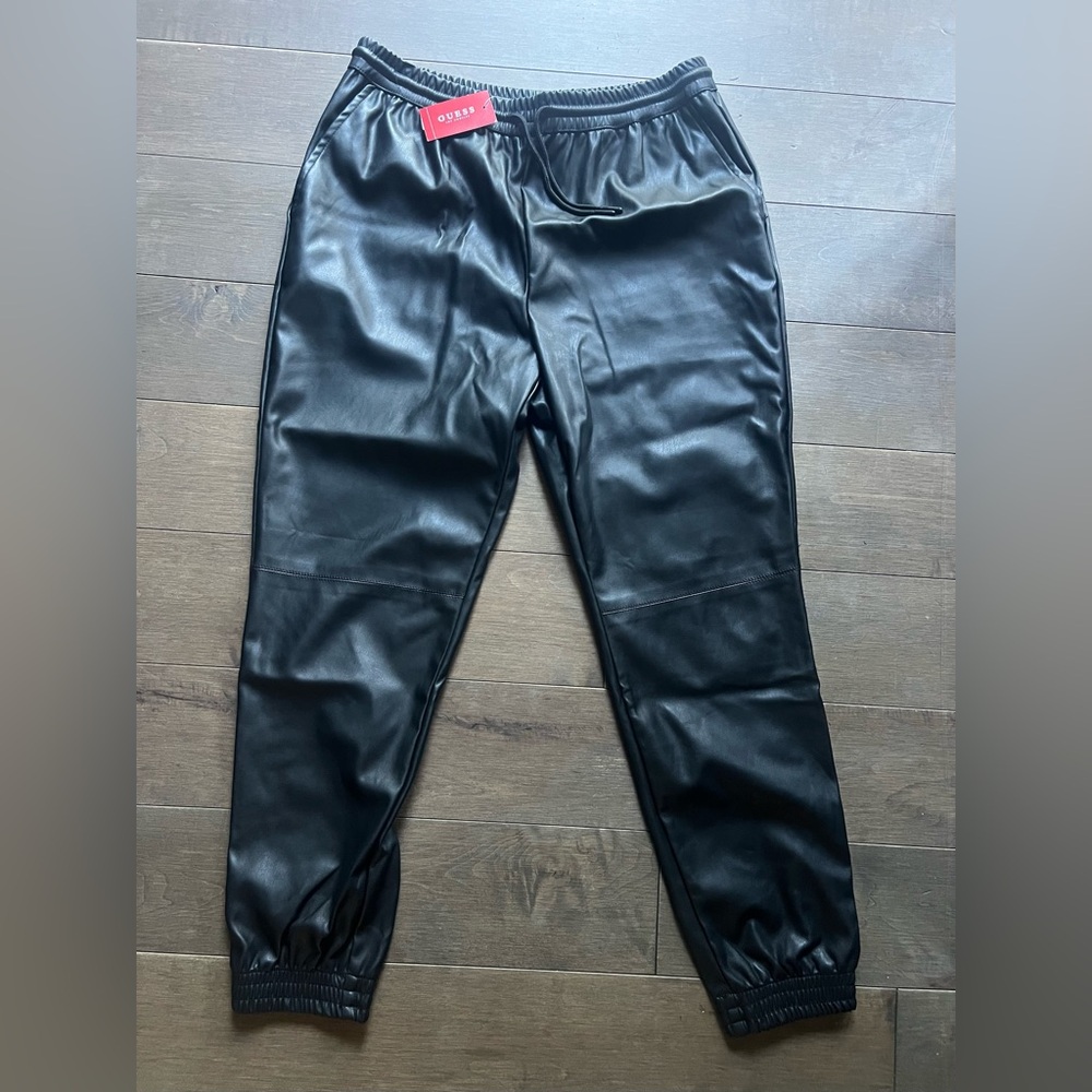Guess Black Faux Leather Pants